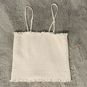 Brandy Melville white ruched tank top